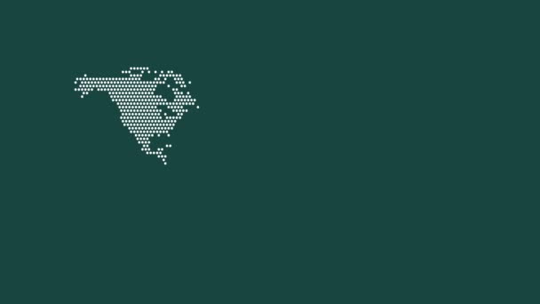 Рука Создаёт Карту Мира Шестиугольных Точек Плоской Анимации Изолированного Фона — стоковое видео