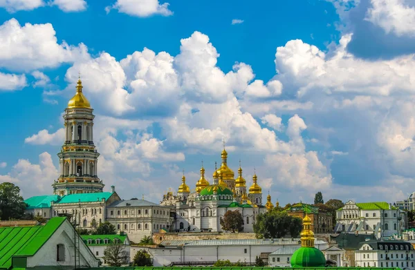 Panoramisch Uitzicht Architectonisch Complex Van Kiev Pechersk Lavra Klooster Kiev — Stockfoto