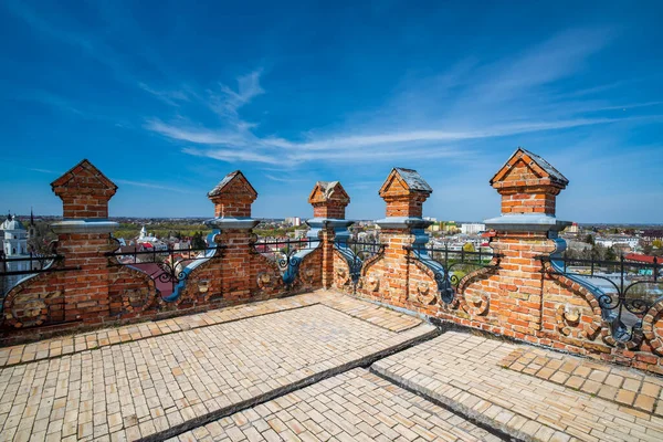 Renaissance Merlons Top Entrance Lubart Tower Lutsk Castle Picturesque Sky — Stock Photo, Image