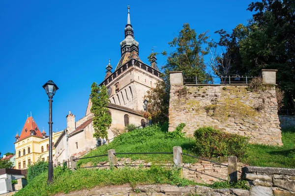 View Terrace Hillside Medieval Fortified City Sighisoara Transylvania Region Romania — Φωτογραφία Αρχείου