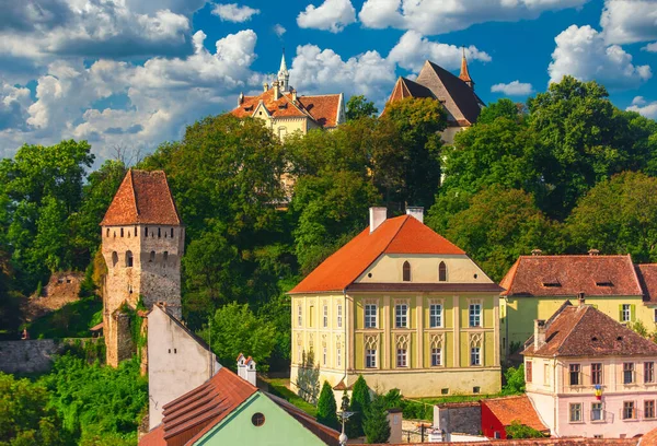Живописный Вид Средневековый Город Сигизоара Трансильвания Румыния Список Всемирного Наследия — стоковое фото