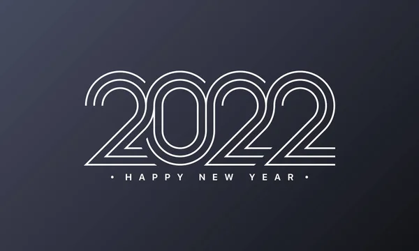 2022年あけましておめでとうございます 暗い背景に幸せな新年 ホリデーグリーティングカード — ストックベクタ