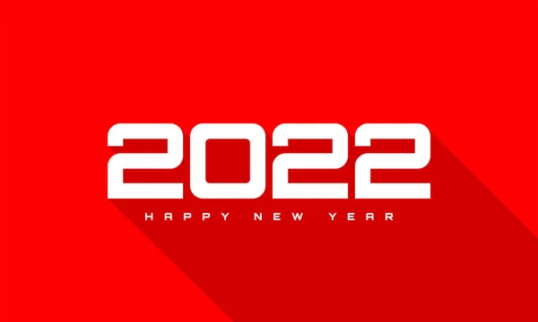 Mutlu Yıllar 2022 Kızıl Arkaplanda Mutlu Yıllar Tatil Tebrik Kartı — Stok Vektör