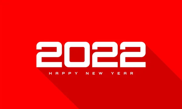 Mutlu Yıllar 2022 Kızıl Arkaplanda Mutlu Yıllar Tatil Tebrik Kartı — Stok Vektör