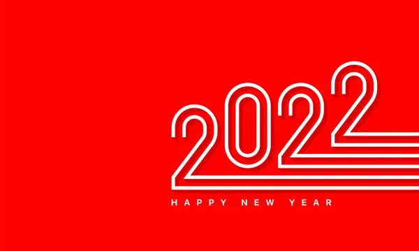 Feliz Año Nuevo 2022 Feliz Año Nuevo Fondo Rojo Tarjeta — Vector de stock