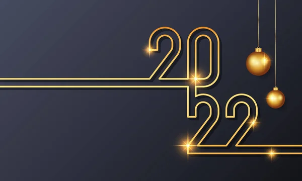 Feliz Año Nuevo 2022 Feliz Año Nuevo Fondo Oscuro Tarjeta — Vector de stock