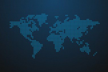 Soyut Noktalı Dünya Haritası. Vektör İllüstrasyonu