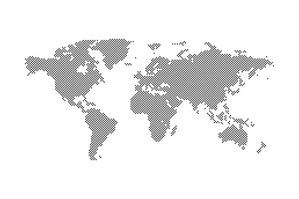 Mapa Mundo Pontilhado Ilustração Vetorial — Vetor de Stock