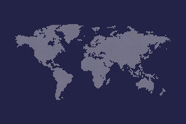 Gepunktete Weltkarte Abstrakte Vektorgepunktete Karte — Stockvektor
