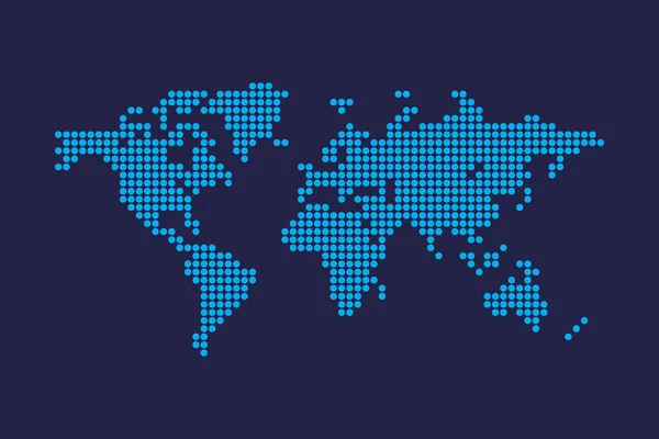 Mapa Mundo Pontilhado Ilustração Vetorial — Vetor de Stock