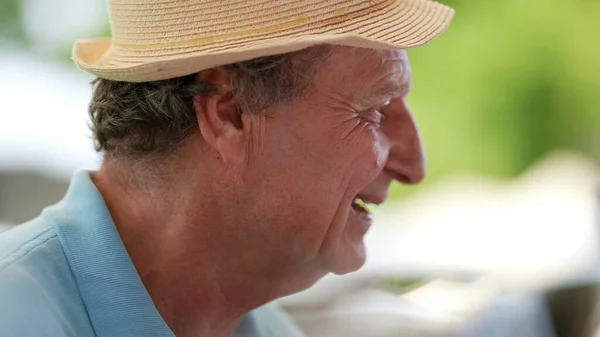 Happy Senior Man Laughing Smiling Older Person Authentic Real Life — Fotografia de Stock