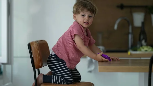 Bored Little Boy Home Child Boredom — Stock Photo, Image