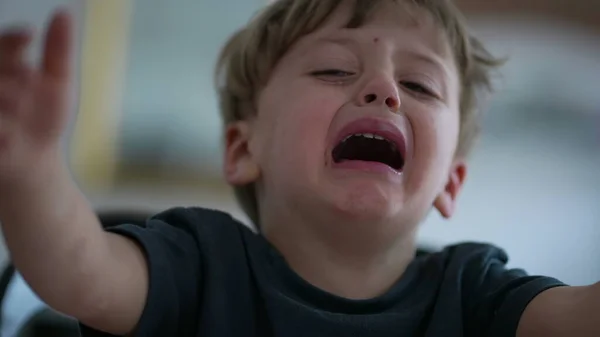 Upset Child Crying One Small Boy Cries — Stock Photo, Image