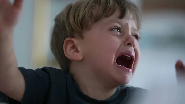 Criança Perturbada Chorando Menino Pequeno Chora — Fotografia de Stock