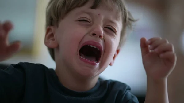 Criança Perturbada Chorando Menino Pequeno Chora — Fotografia de Stock