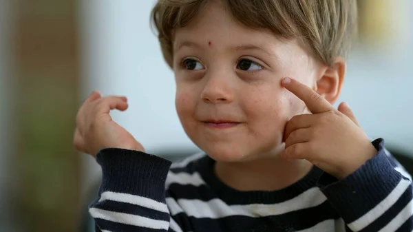 Porträtt Liten Pojke Söt Småbarn — Stockfoto