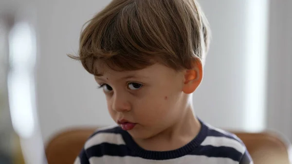 Bedårande Barnporträtt Ansikte Ler Söt Liten Pojke — Stockfoto