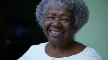 A Happy senior black woman portrait face
