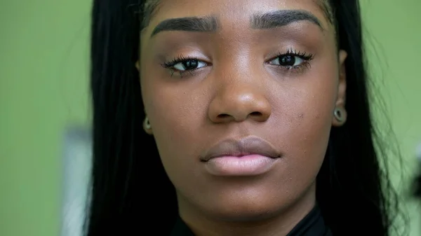 Portrait Brazilian Black Teen Woman African Teenager Girl — Fotografia de Stock