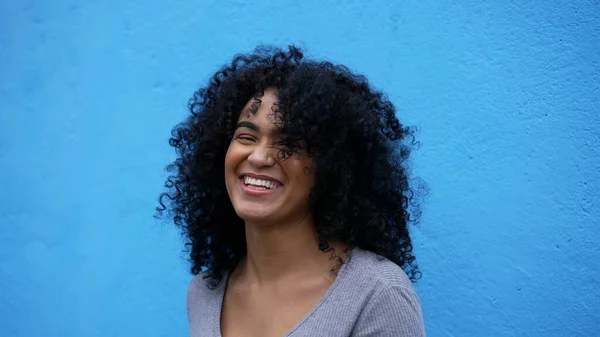 Happy Latin African Woman Laughing Smiling — Stockfoto