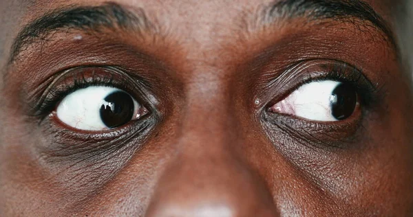 Shocked African Man Close Eyes Looking Horror — Stockfoto