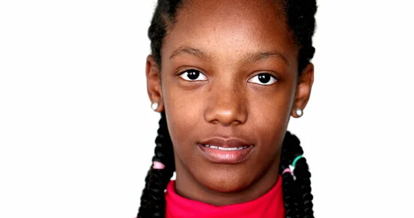 Mieszane Wyścig Nastolatek Czarny Afrykański Dziewczyna Portret Twarz Zbliżenie — Zdjęcie stockowe