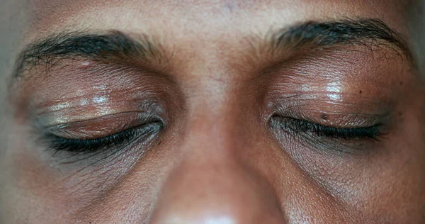 African Man Meditating Close Eyes — Fotografia de Stock