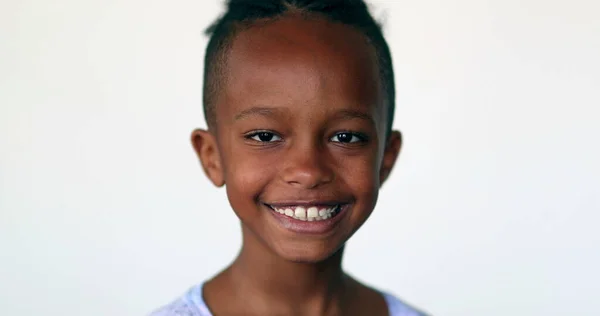 African Child Face Looking Camera Mixed Race Little Boy Portrait — Stockfoto