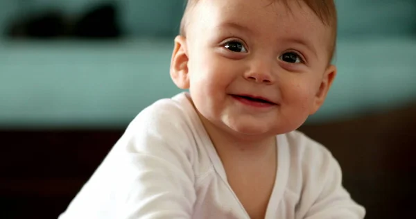 Beautiful Sweet Baby Infant Portrait Face Happy Toddler Child — Stock Photo, Image