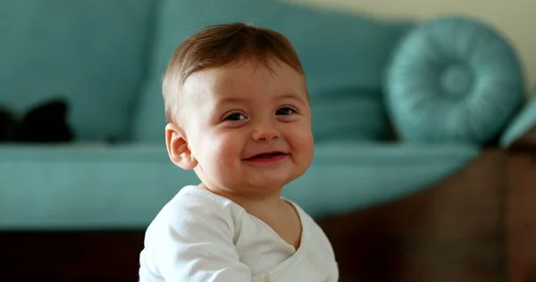 Beautiful Sweet Baby Infant Portrait Face Happy Toddler Child — Stock Photo, Image