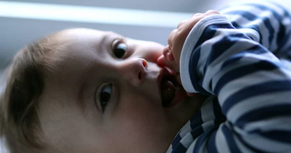 Feliz Expressivo Bebé Criança Infantil Sentindo Alegria Felicidade — Fotografia de Stock