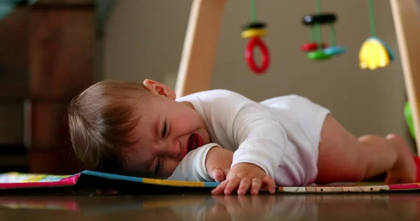 Bebê Adorável Comendo Frutas Maçã Bebê Bonito Alimentando Maçã Saudável — Fotografia de Stock