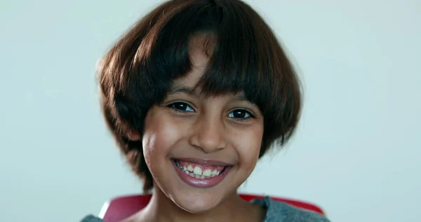 Portrait Happy Mixed Race Child Ethnically Diverse Joyful Young Boy — Stock Photo, Image