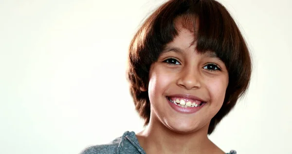 Handsome Mixed Race Kid Portrait Close — Photo