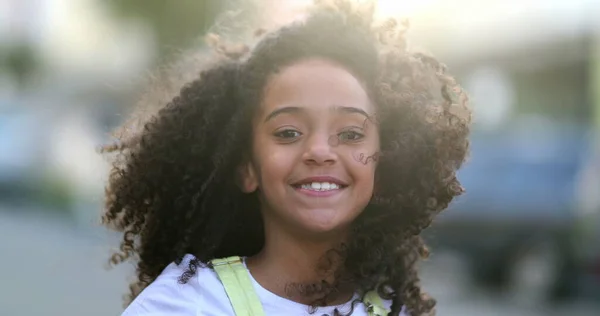 Beautiful Mixed Race Little Girl Child Smiling — Foto de Stock