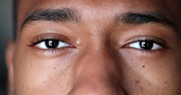 Olhos Close Africano Negro Homem Sorrindo — Fotografia de Stock
