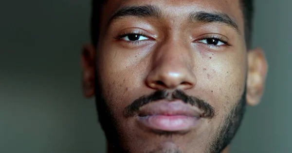 Friendly African American Male Portrait Face Close — Stock Photo, Image