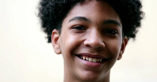 Happy Mixed Race Young Boy Smiling — Fotografia de Stock