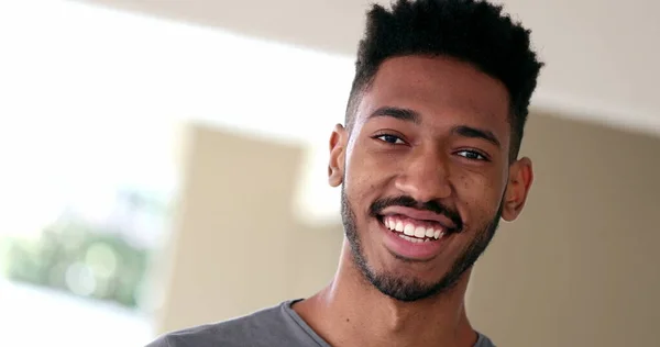 Mixed Race Young Man Black Ethnicity Person Smiling Portrait Face — Stock fotografie