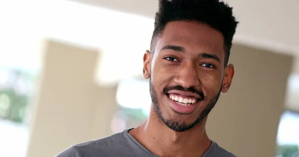 Mixed Race Young Man Black Ethnicity Person Smiling Portrait Face — ストック写真