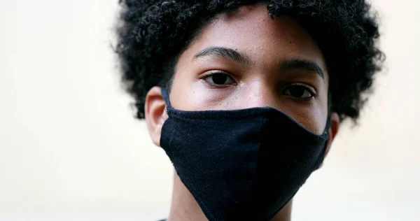 Young Boy Wearing Covid Face Mask Mixed Race Ethnicity — Φωτογραφία Αρχείου