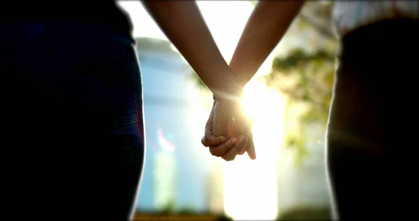 Hands Joining Together Sunlight Flare Background — Φωτογραφία Αρχείου