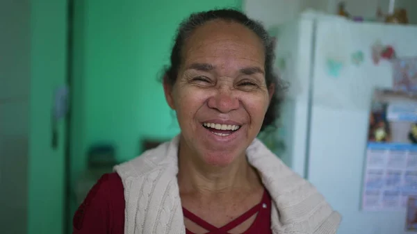 One Happy Senior Hispanic Woman Latina South American Older Lady — Zdjęcie stockowe