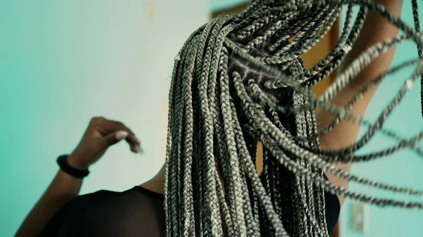 African American Woman Braided Hairstyle — Zdjęcie stockowe