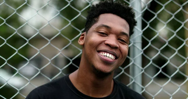 African American Black Guy Smiling Feeling Happy — Foto Stock