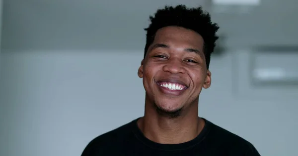 Charismatic Young African Black Man Smiling — Fotografia de Stock