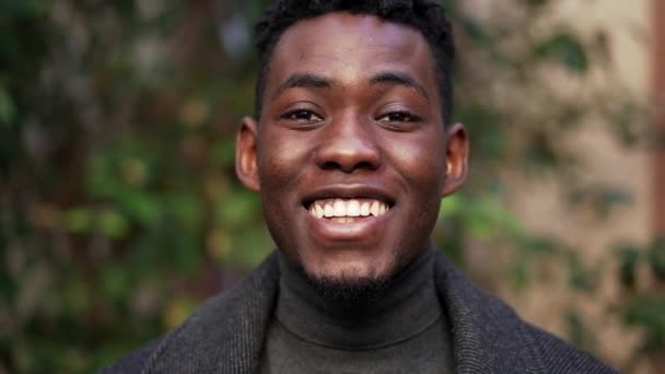 Charismatic Young Black Man Friendly African Person — Vídeos de Stock