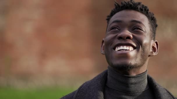 Happy Elegant Black African Man Smiling — Video