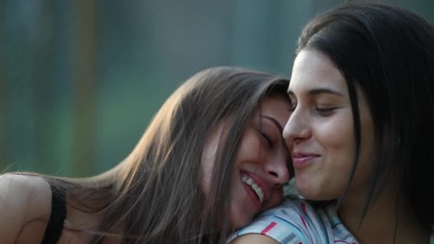 Female Friend Having Shoulder Lean Girlfriends Leaning Friend Support Two — Stok video