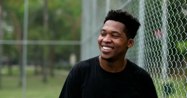 Happy African American Man Smiling Charismatic Black Guy Person Laughing — Stock Fotó